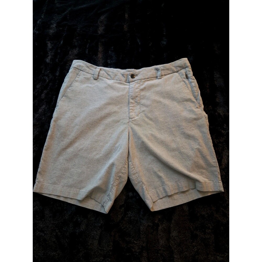 Lululemon Commission Shorts Mens 32 × 7 Gray Golf Zip Pockets EUC